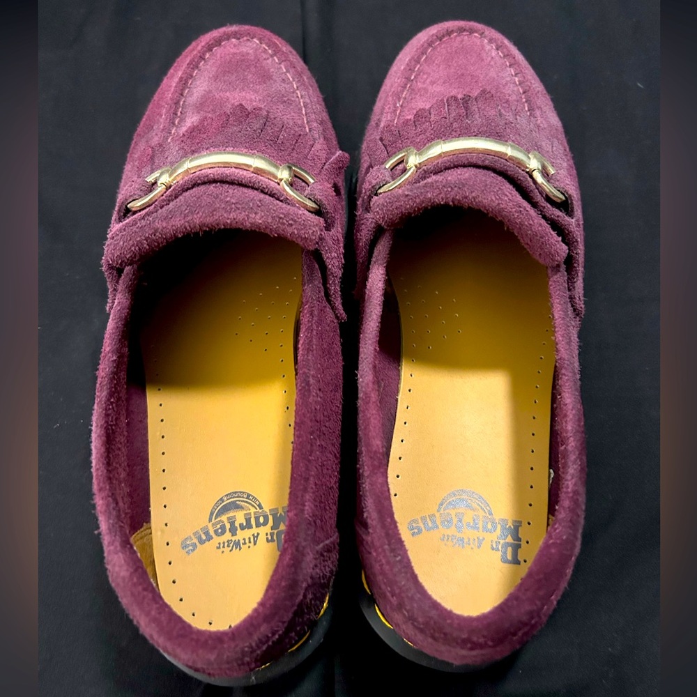 Doc Martens Adrian Snaffle Suede Loafer in Plum, Ladies 12, Men’s 10.5